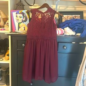 Beautiful maroon lace dress